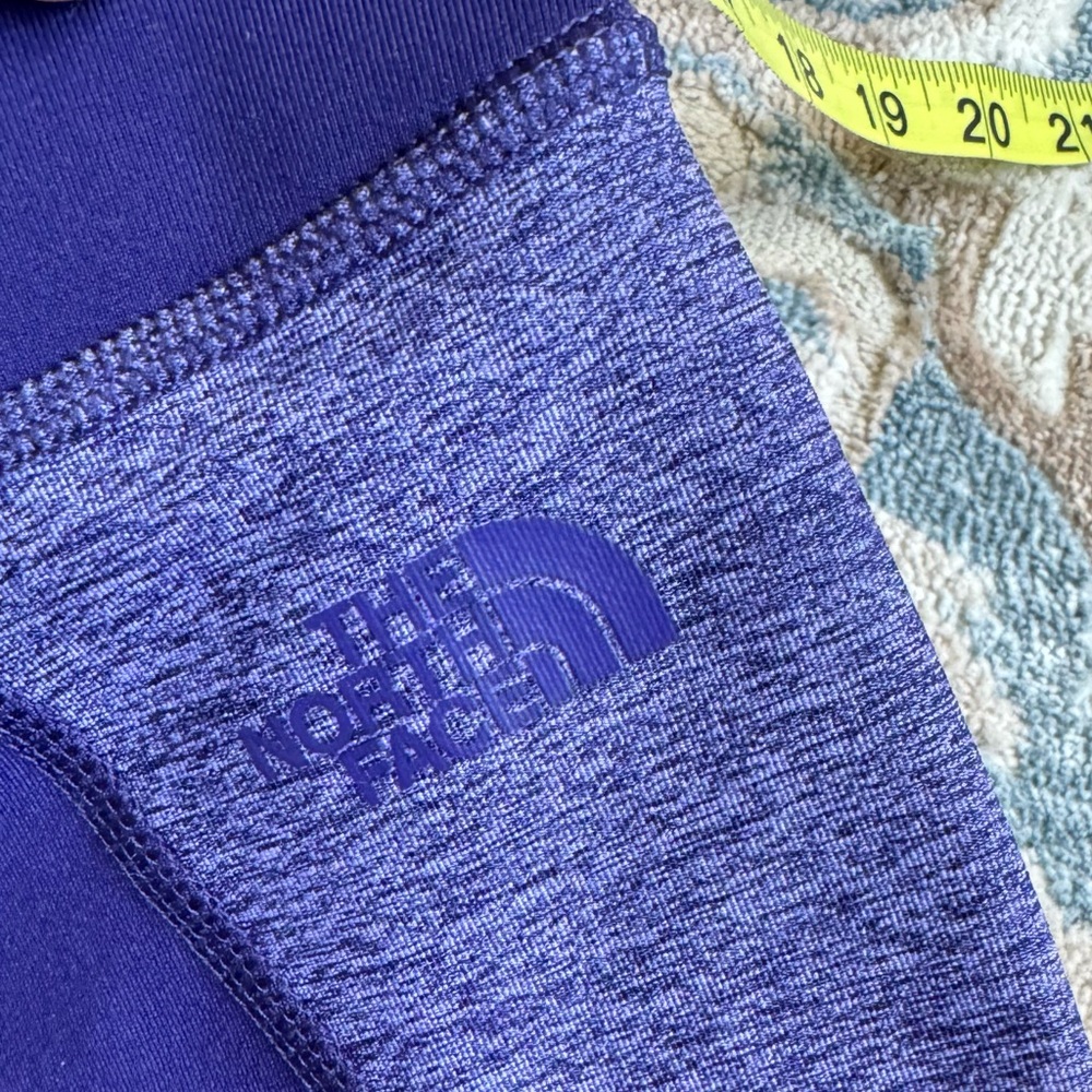 The North Face Womens Cropped Leggings Purple Mid Rise Heathered Panels Knit - Picture 5 of 7